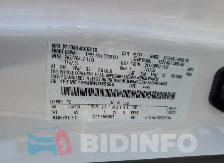1FTMF1E54MKD59565 Photo# 12