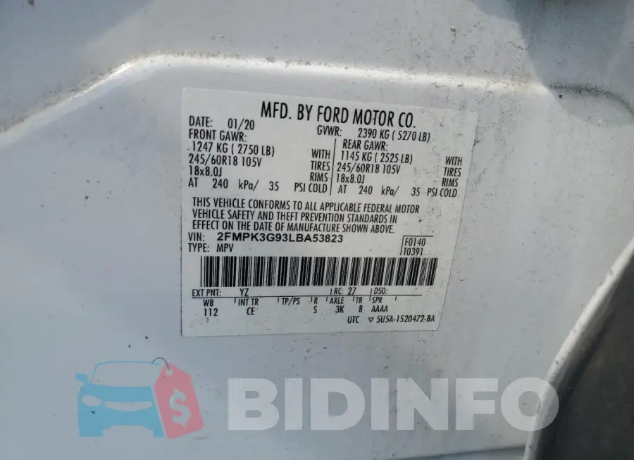 2FMPK3G93LBA53823 Photo# 13