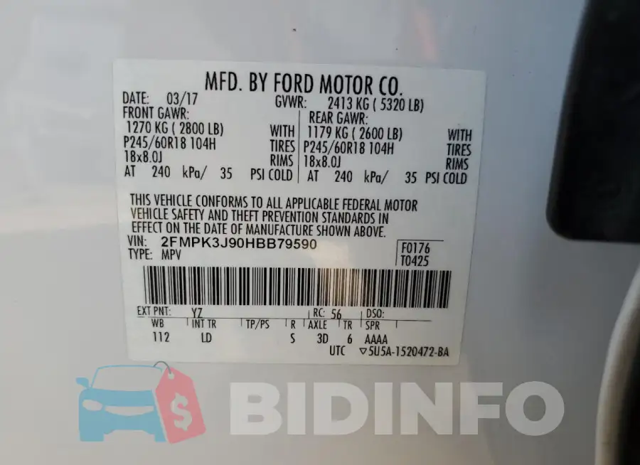 2FMPK3J90HBB79590 Photo# 14