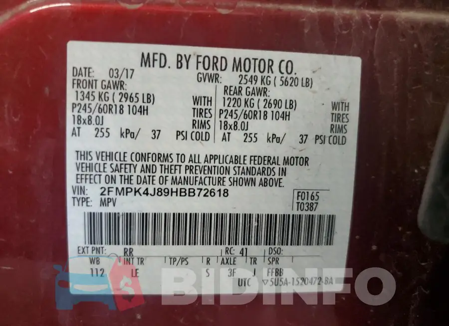 2FMPK4J89HBB72618 Photo# 13