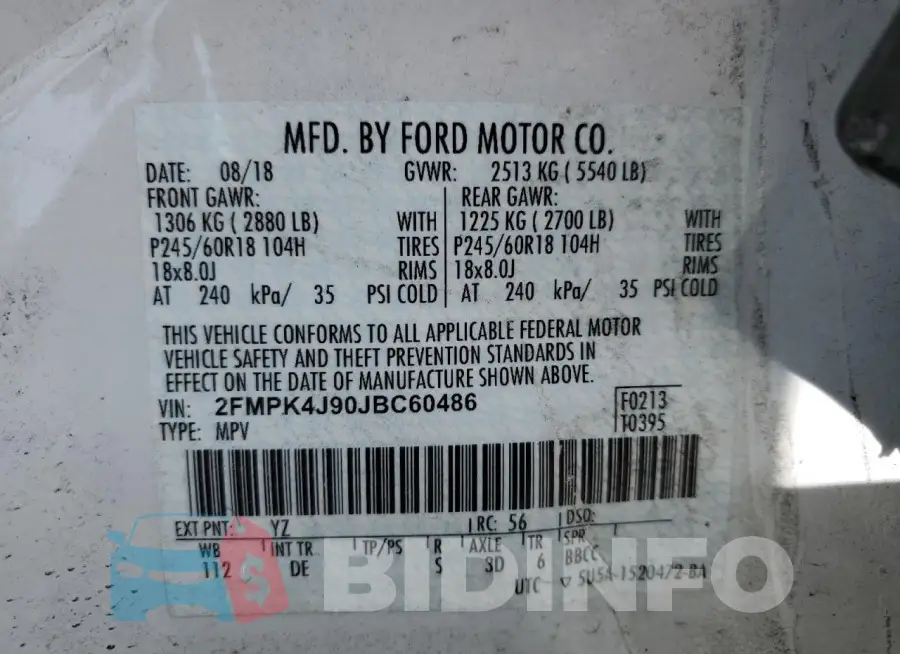 2FMPK4J90JBC60486 Photo# 13