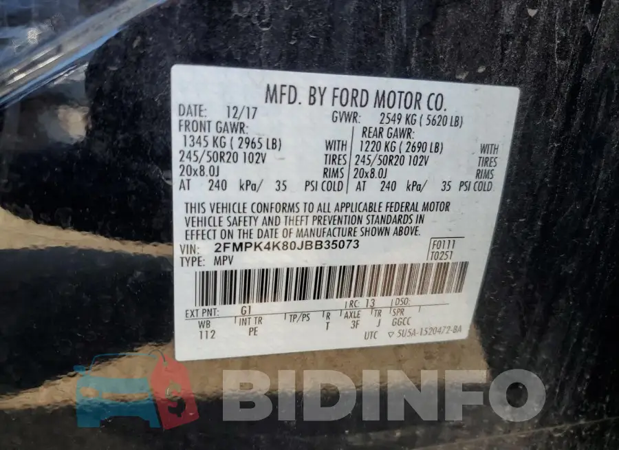 2FMPK4K80JBB35073 Photo# 13