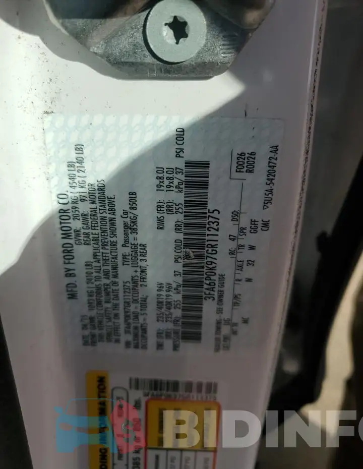3FA6P0K97GR112375 Photo# 12