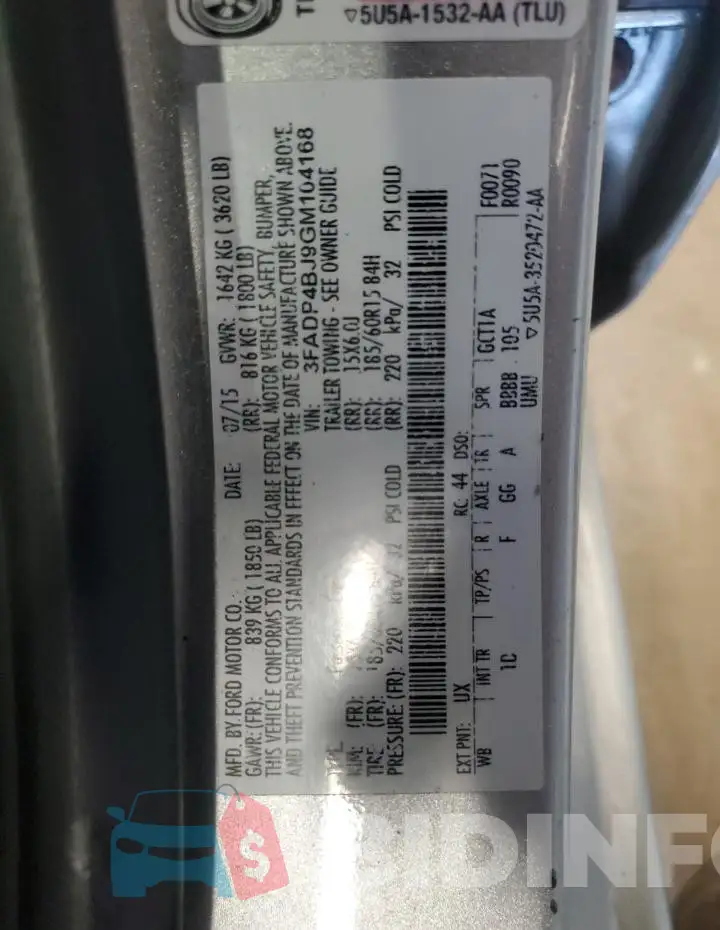 3FADP4BJ9GM104168 Photo# 13