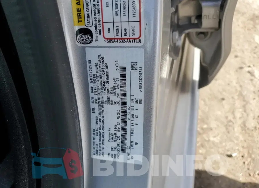 3FADP4EJ3KM130026 Photo# 13