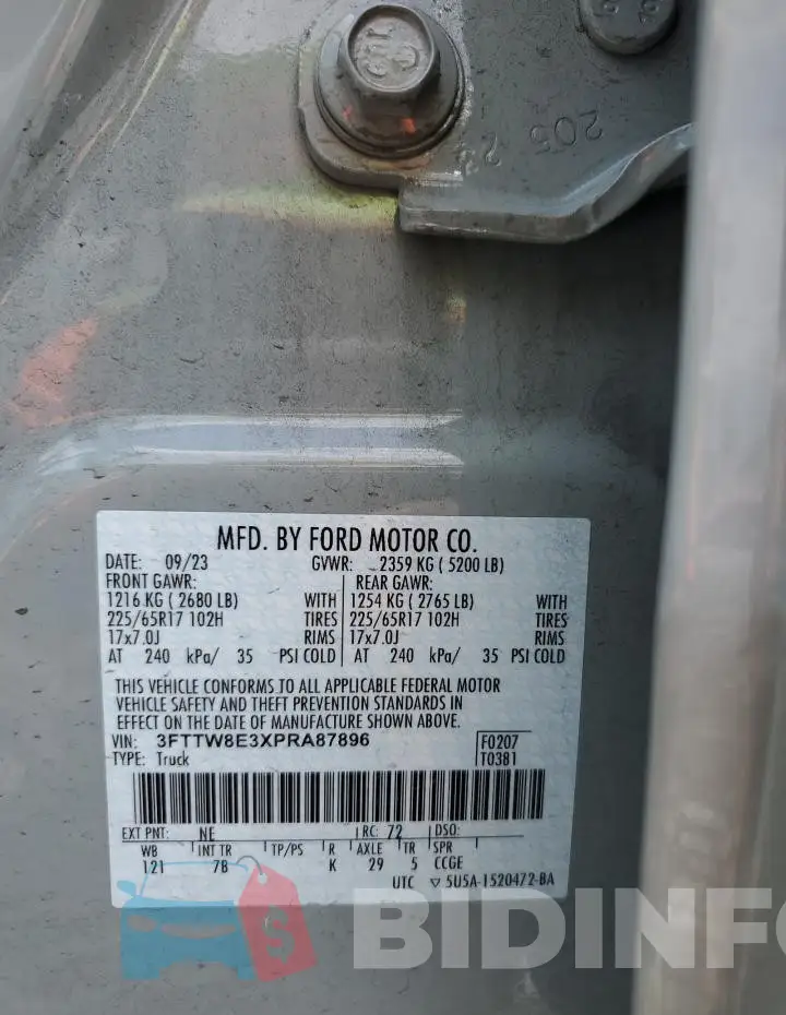 3FTTW8E3XPRA87896 Photo# 13