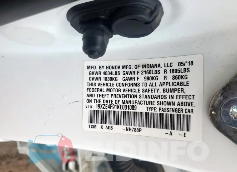 19XZE4F91KE001089 Photo# 12