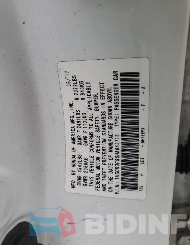 1HGCR3F95HA043718 Photo# 12