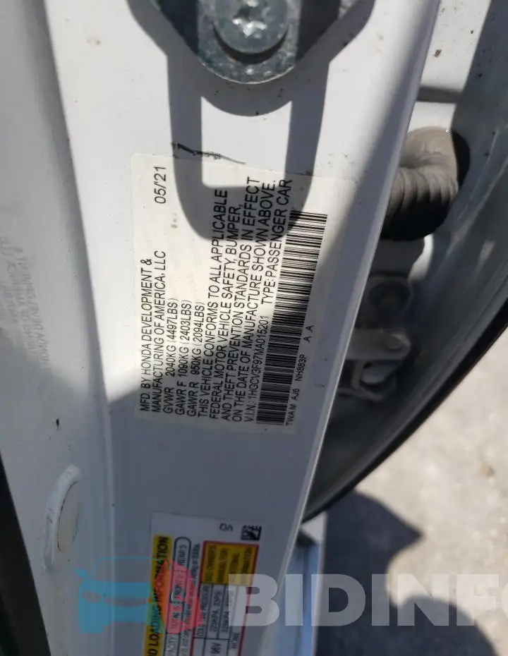 1HGCV3F97MA015201 Photo# 13