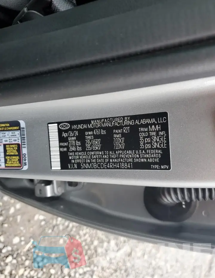 5NMJBCDE4RH418841 Photo# 13
