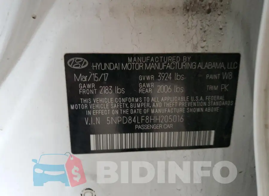 5NPD84LF8HH205016 Photo# 12