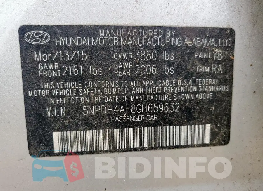 5NPDH4AE8GH659632 Photo# 12