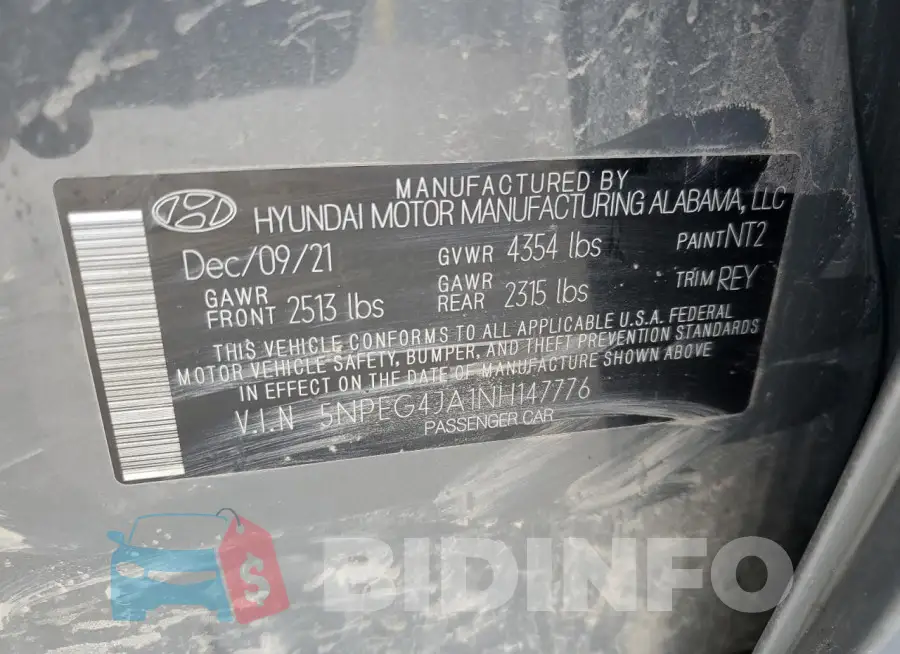 5NPEG4JA1NH147776 Photo# 12