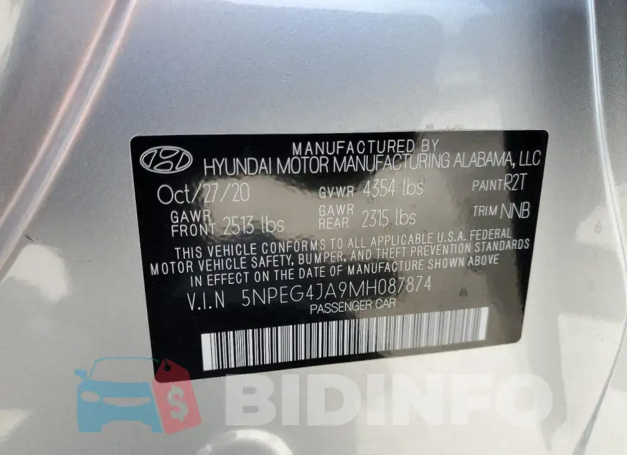 5NPEG4JA9MH087874 Photo# 12