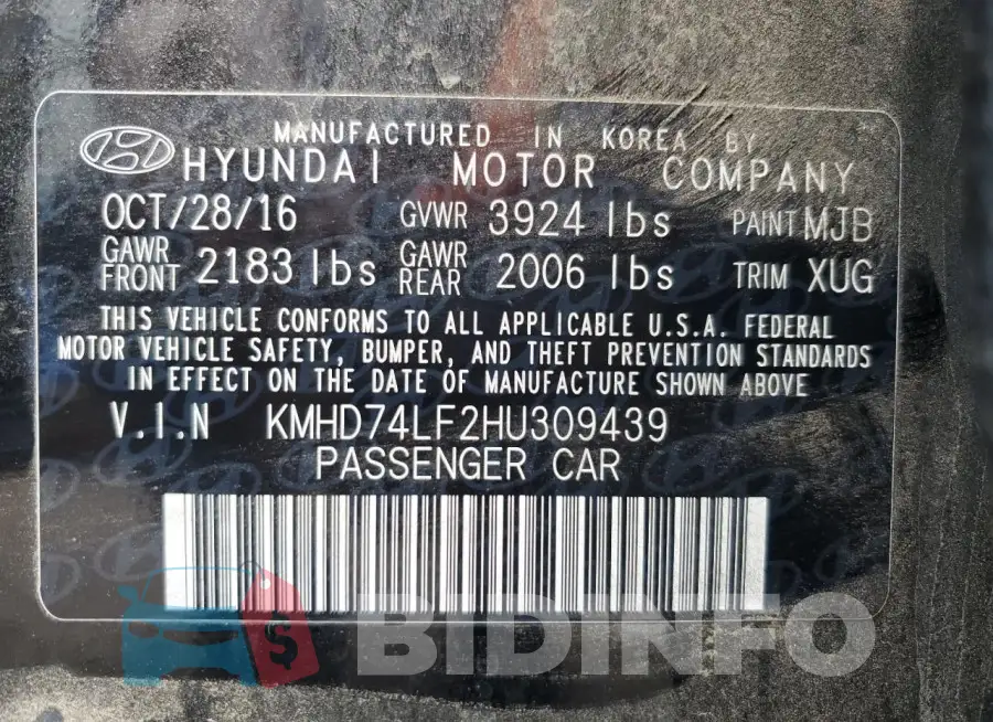 KMHD74LF2HU309439 Photo# 12