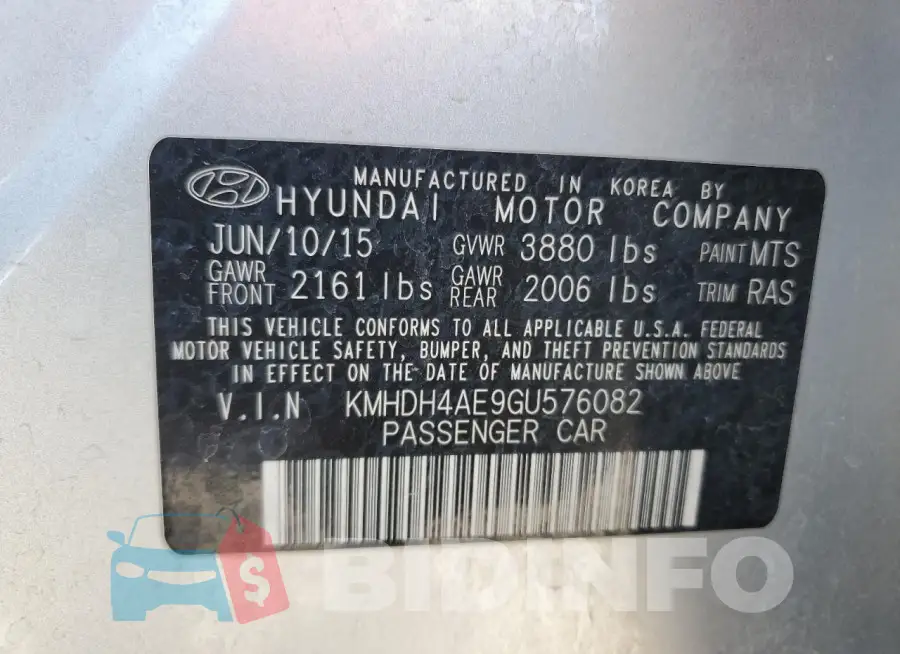 KMHDH4AE9GU576082 Photo# 12