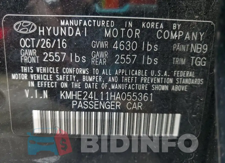 KMHE24L11HA055361 Photo# 12