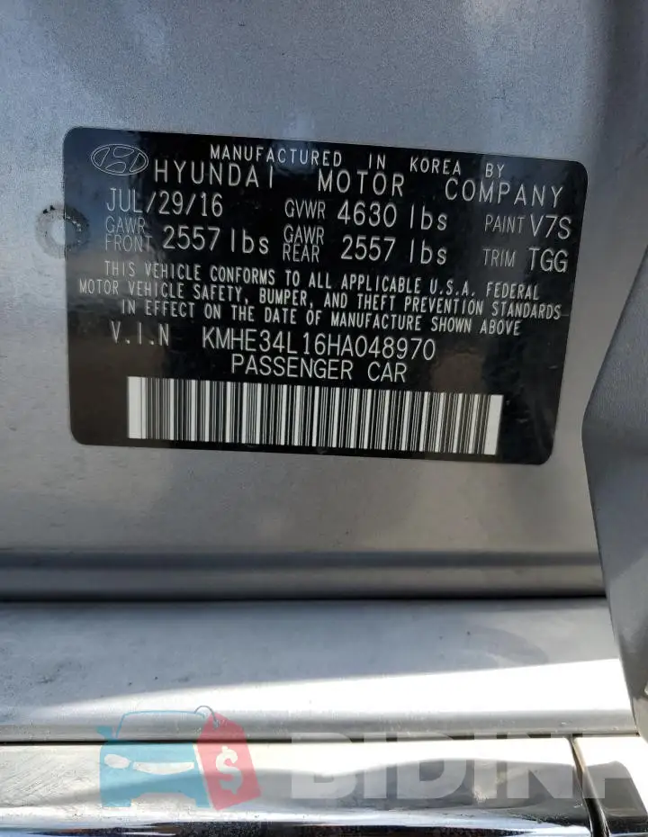 KMHE34L16HA048970 Photo# 13