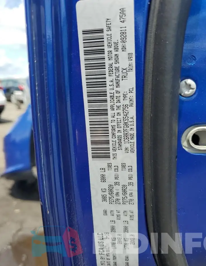 1C6RR7FG0KS542756 Photo# 12