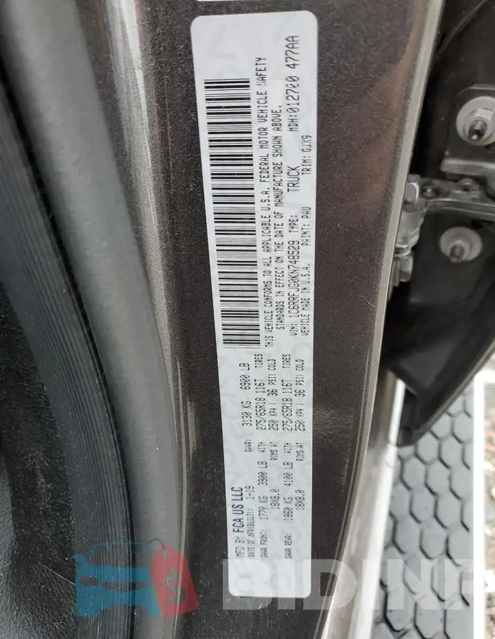 1C6RRFJG0KN748529 Photo# 12