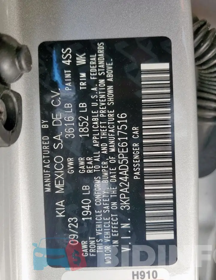 3KPA24AD5PE617516 Photo# 12