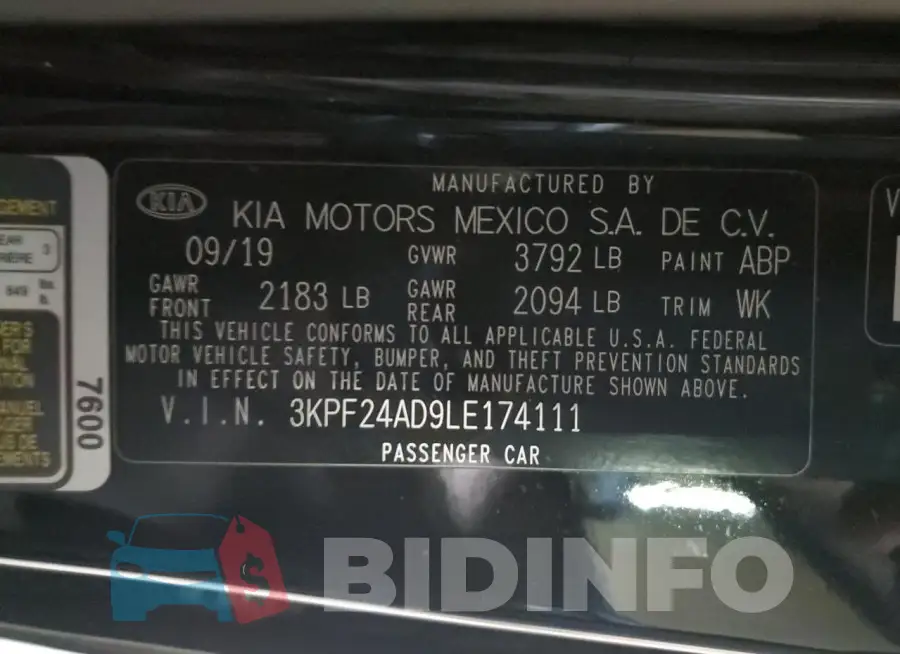 3KPF24AD9LE174111 Photo# 12