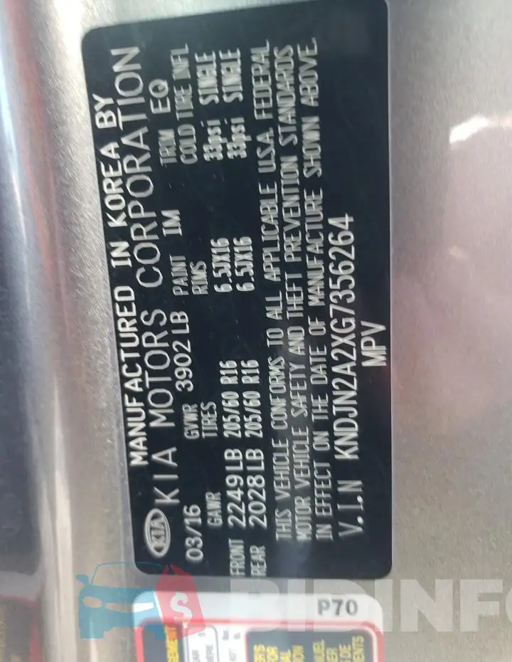 KNDJN2A2XG7356264 Photo# 13