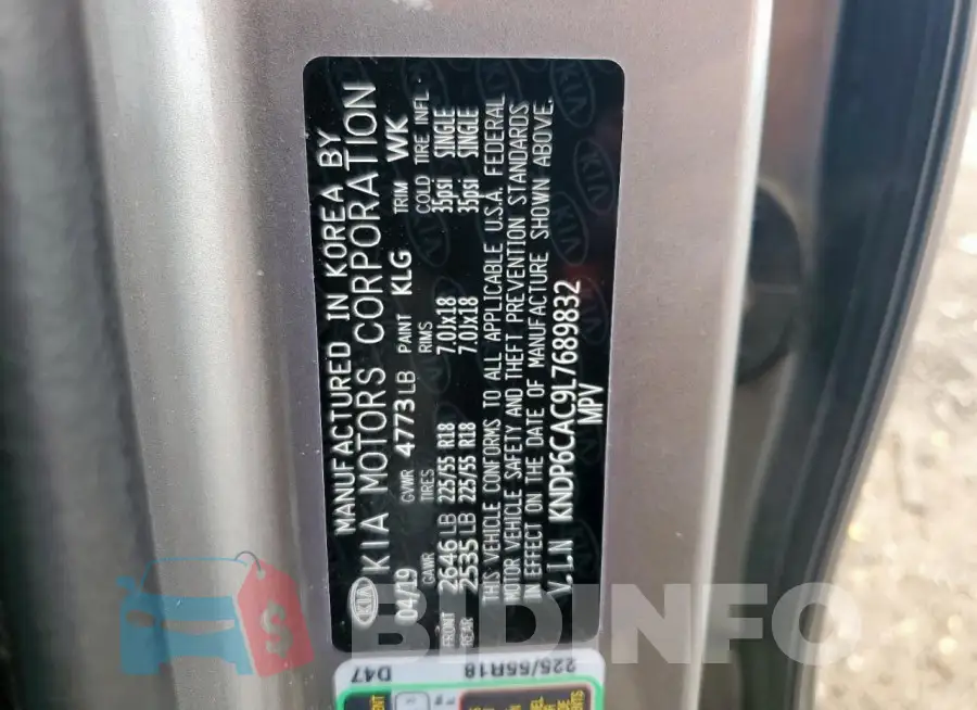 KNDP6CAC9L7689832 Photo# 13