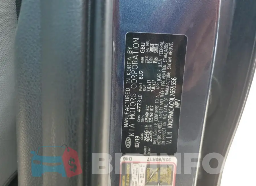 KNDPMCAC9L7655556 Photo# 13