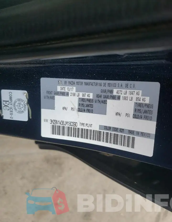3MZBN1W38JM180390 Photo# 12