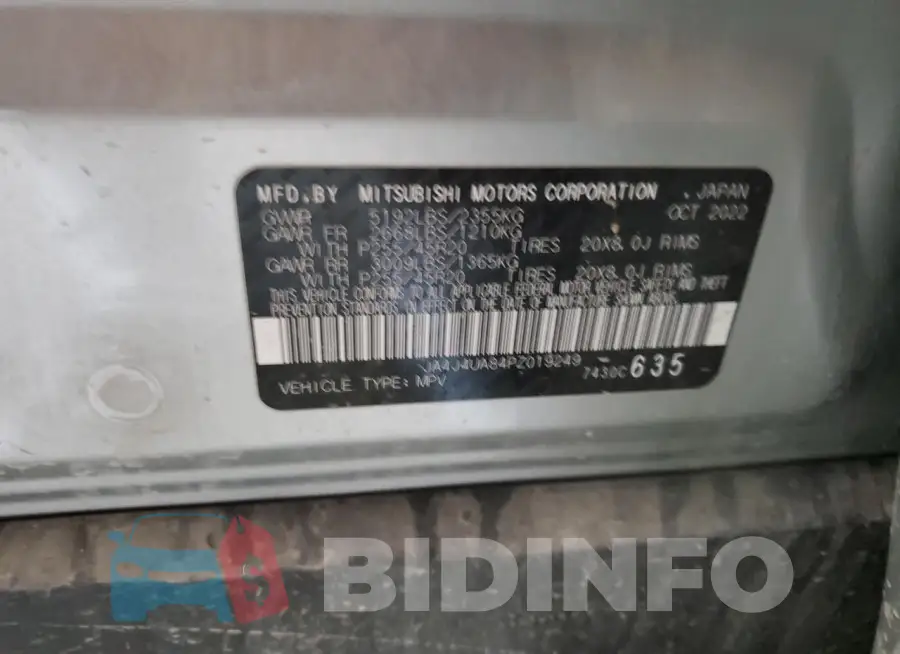 JA4J4UA84PZ019249 Photo# 13