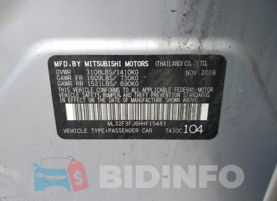 ML32F3FJ6HHF15483 Photo# 12