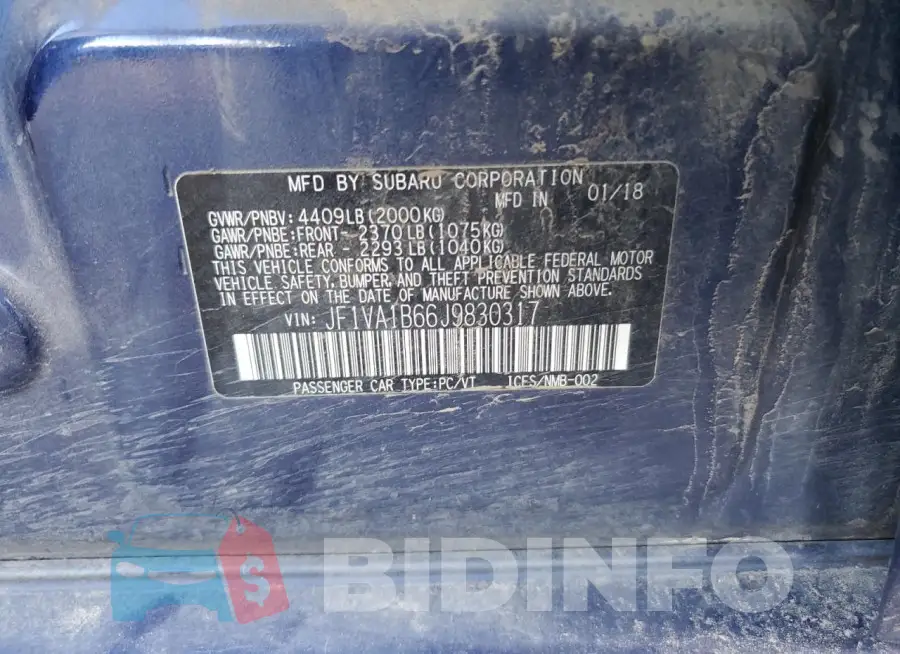 JF1VA1B66J9830317 Photo# 12