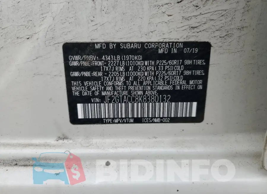 JF2GTACC8K8380132 Photo# 12