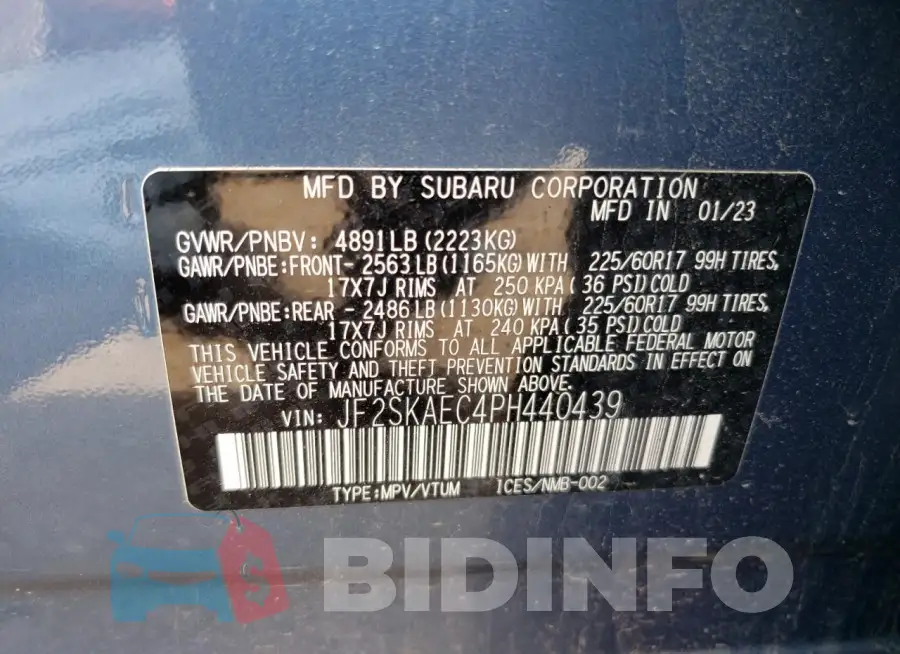 JF2SKAEC4PH440439 Photo# 12