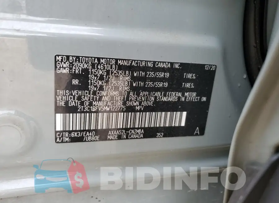 2T3C1RFV5MW122775 Photo# 14