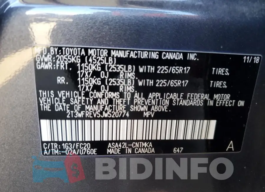 2T3WFREV5JW520774 Photo# 12