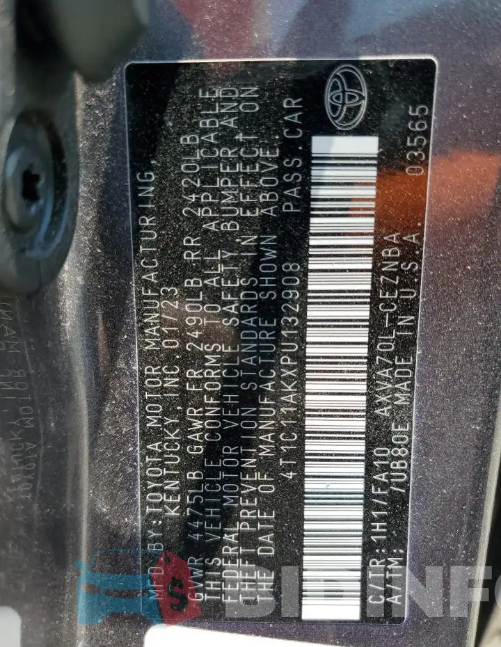 4T1C11AKXPU132908 Photo# 12