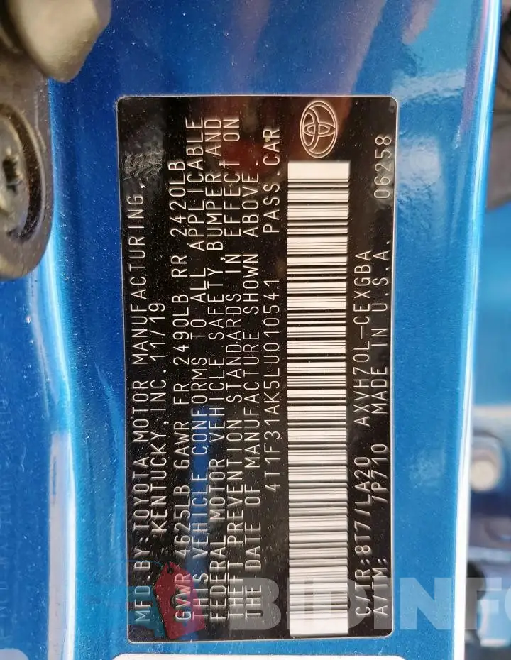 4T1F31AK5LU010541 Photo# 12