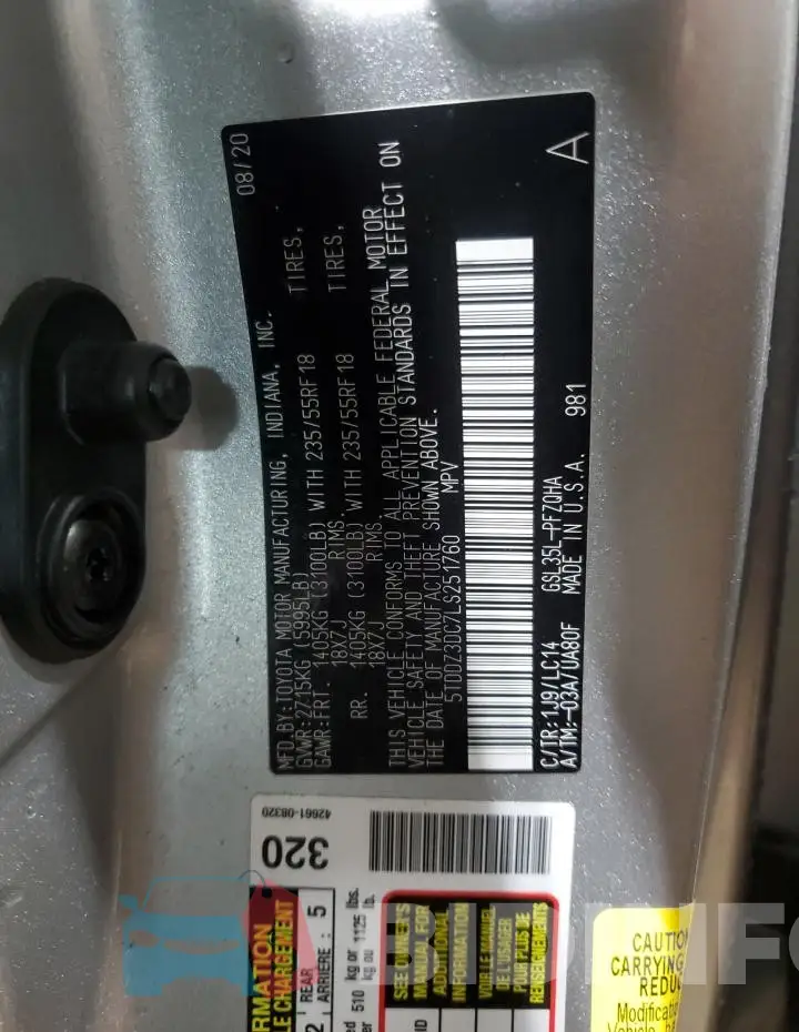 5TDDZ3DC7LS251760 Photo# 14