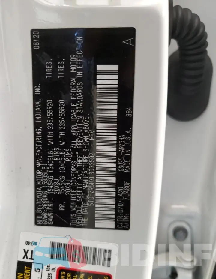 5TDFZRBHXLS032592 Photo# 13
