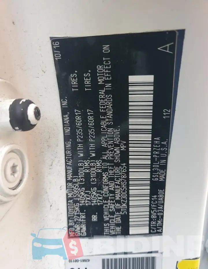 5TDKZ3DC5HS787654 Photo# 13