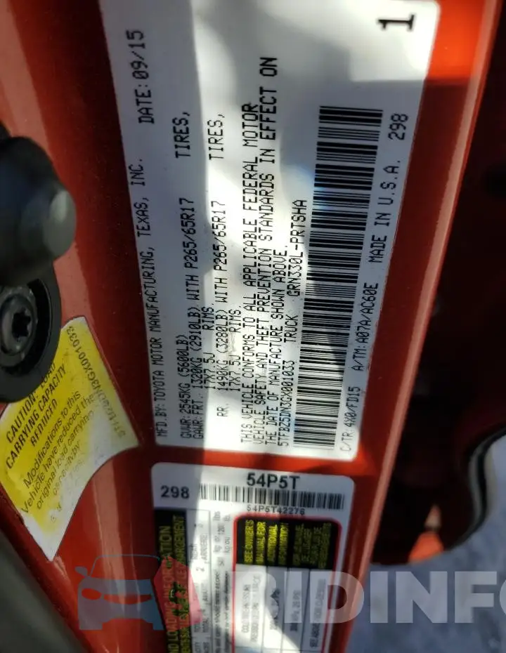 5TFBZ5DN3GX001033 Photo# 12