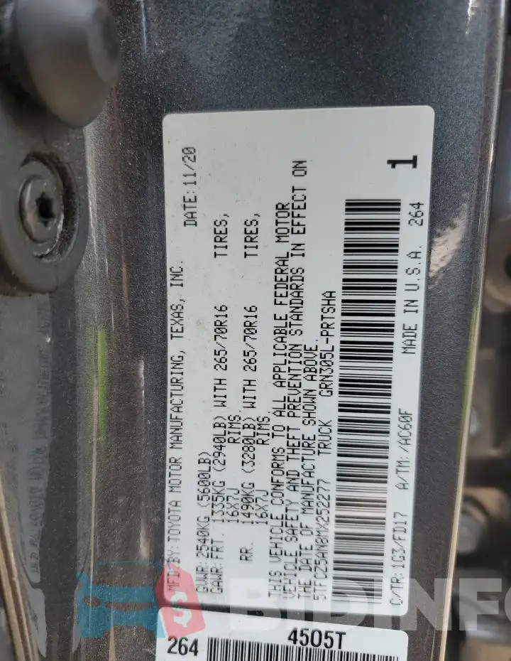 5TFCZ5AN8MX252277 Photo# 13