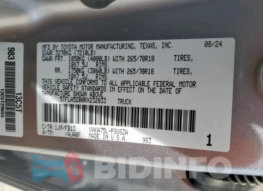 5TFLA5DB0RX232833 Photo# 12