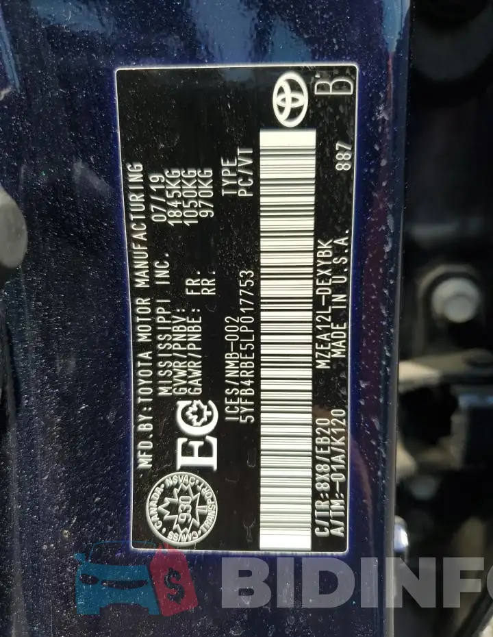 5YFB4RBE5LP017753 Photo# 12