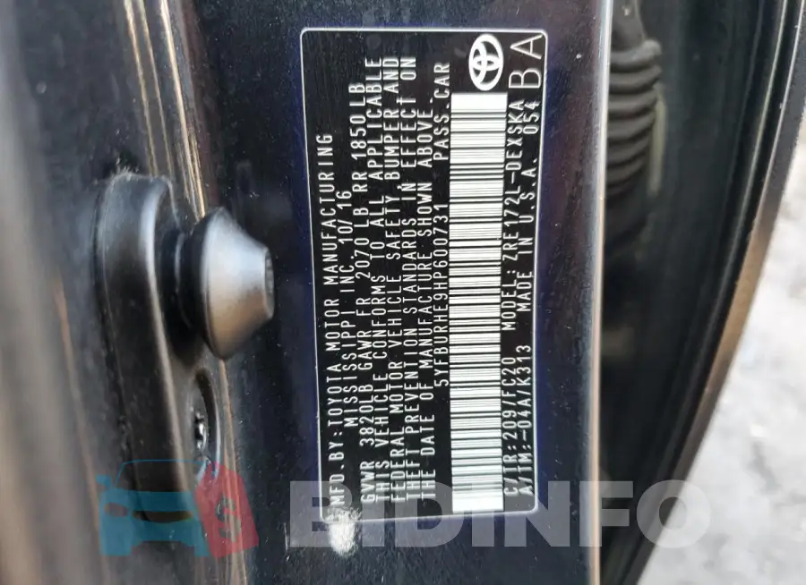 5YFBURHE9HP600731 Photo# 12