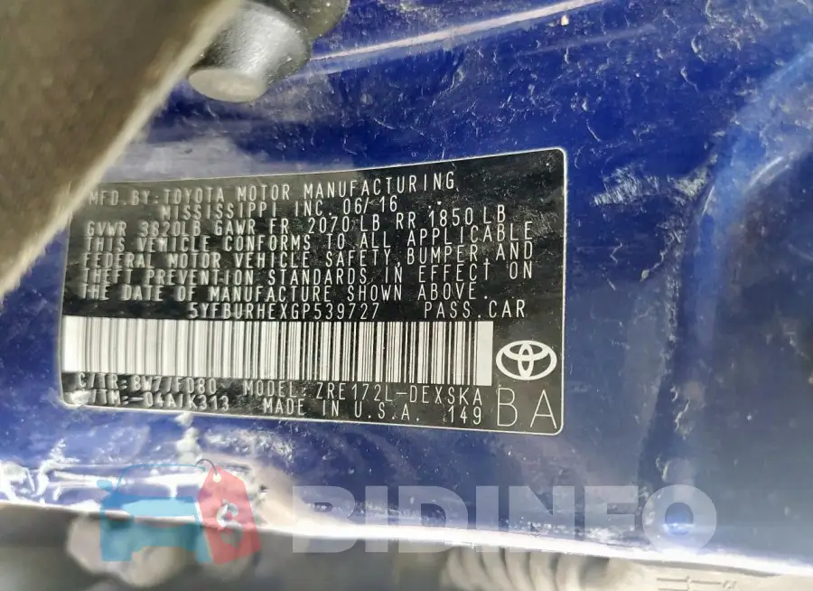 5YFBURHEXGP539727 Photo# 12