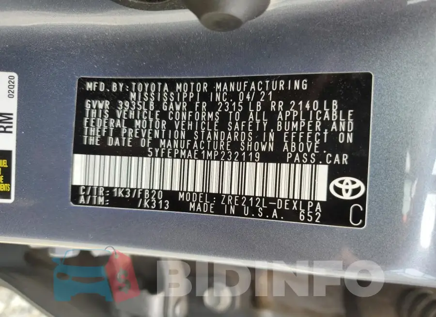 5YFEPMAE1MP232119 Photo# 13