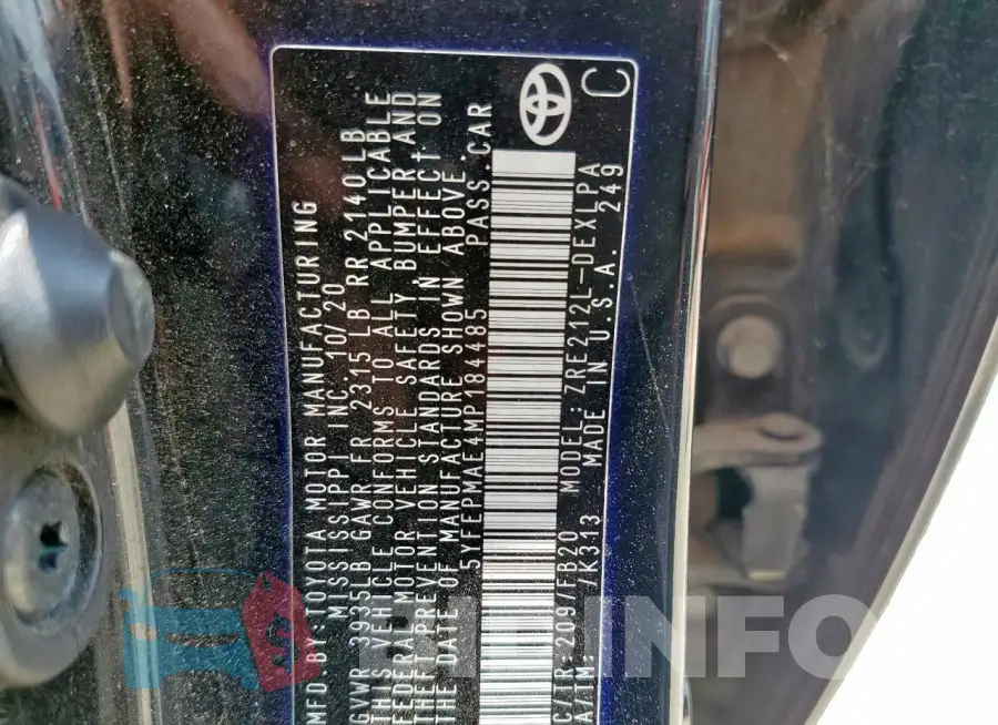 5YFEPMAE4MP184485 Photo# 13